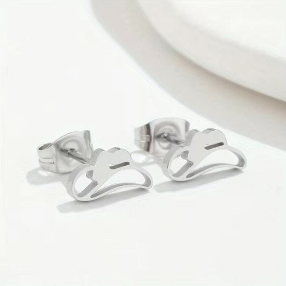Cowboy Hat Stainless Steel Stud Earrings #811 (Color: Rose Gold) - Picture 9 of 9